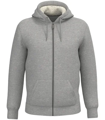 Native Spirit Native Spirit Unisex Sherpa lined Full Zip Sweatshirt in Moon Grey Heather