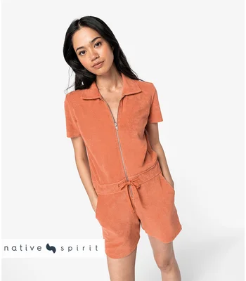 Native Spirit Native Spirit Ladies Terry Towel Short Overall