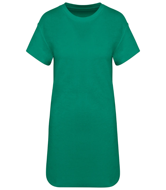 Native Spirit Native Spirit Ladies Terry Towel Dropped Shoulder T-Shirt Dress in MCG