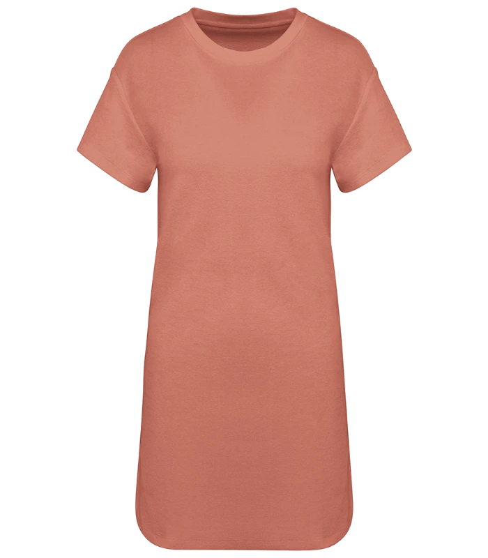 Native Spirit Native Spirit Ladies Terry Towel Dropped Shoulder T-Shirt Dress in PML