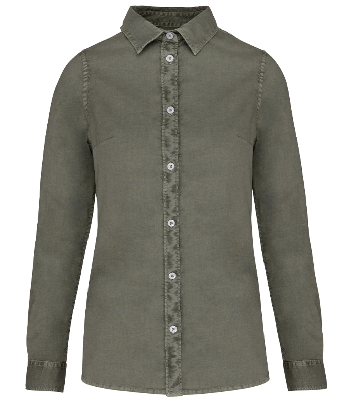 Native Spirit Native Spirit Ladies Washed Long Sleeve Shirt in WKH