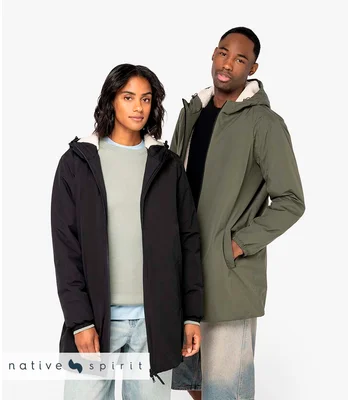 Native Spirit Native Spirit Unisex Sherpa Lined Waterproof Jacket in BLK