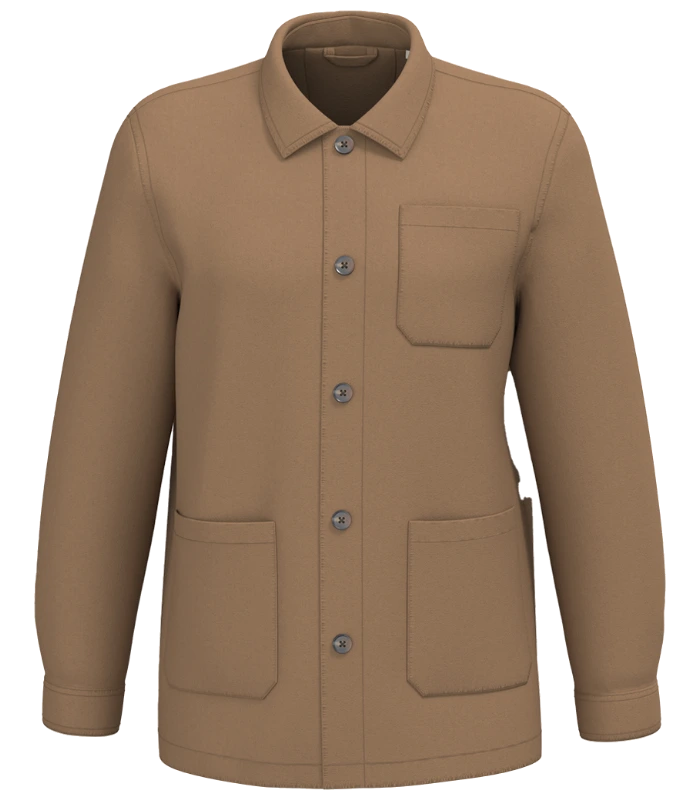 Native Spirit Native Spirit Washed Effect Work Jacket in Washed Dark Camel