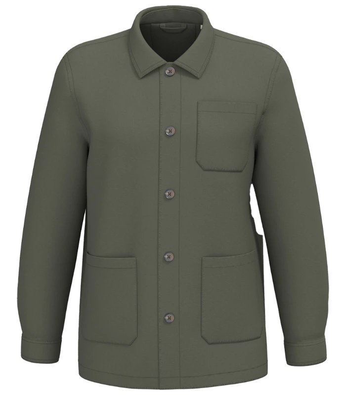 Native Spirit Native Spirit Washed Effect Work Jacket in Washed Organic Khaki