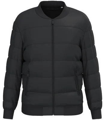 Native Spirit Native Spirit Varsity Collar Padded Jacket in Black