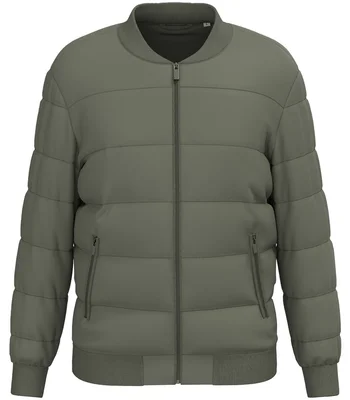 Native Spirit Native Spirit Varsity Collar Padded Jacket in Organic Khaki