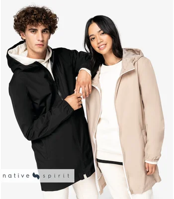 Native Spirit Native Spirit Unisex Waterproof Jacket in BLK