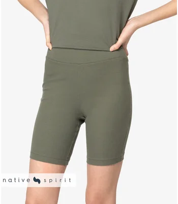 Native Spirit Native Spirit Ladies Ribbed Shorts in BLK