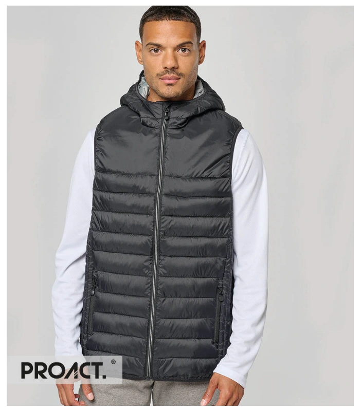 Proact Proact Hooded Padded Bodywarmer in BLK