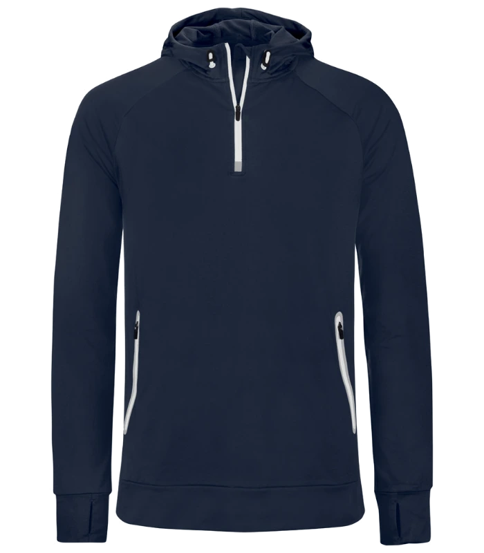 Proact Proact Zip Neck Hooded Sweatshirt in NAV