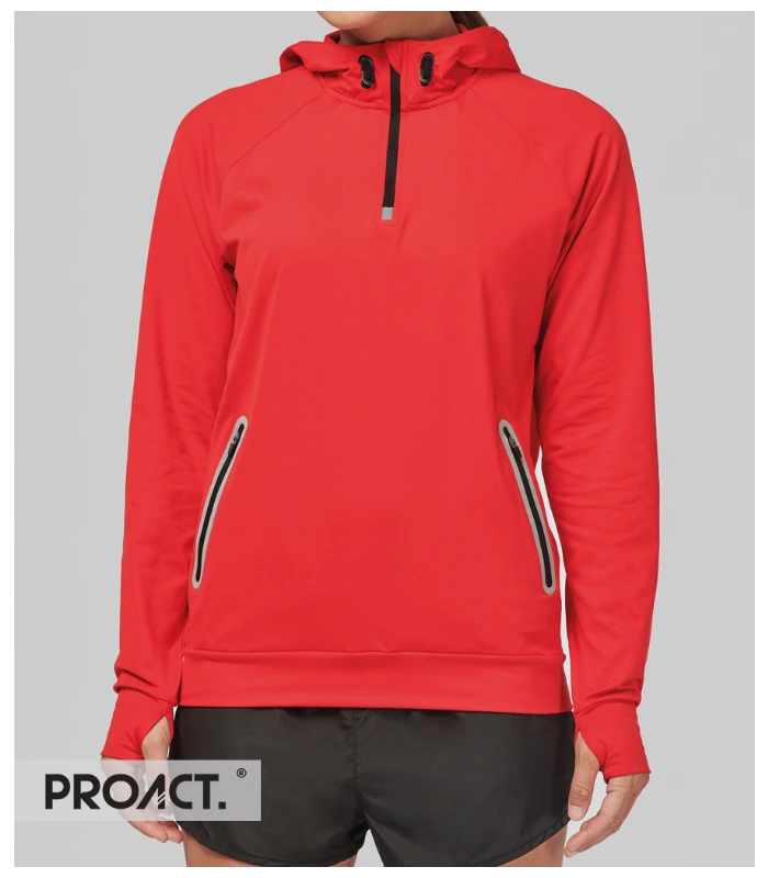 Proact Proact Zip Neck Hooded Sweatshirt in NAV