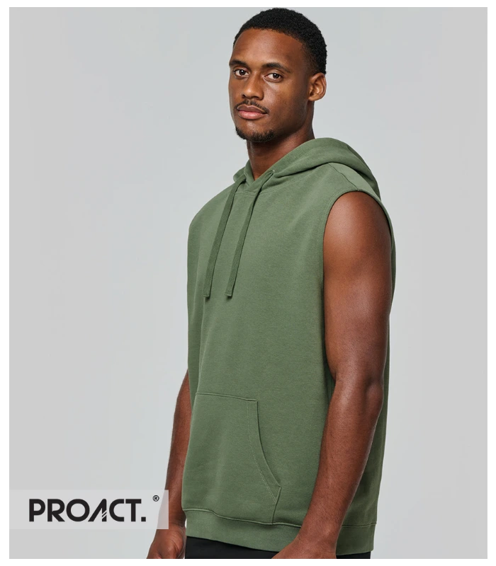 Proact Proact Unisex Sleeveless Hoodie in BLK
