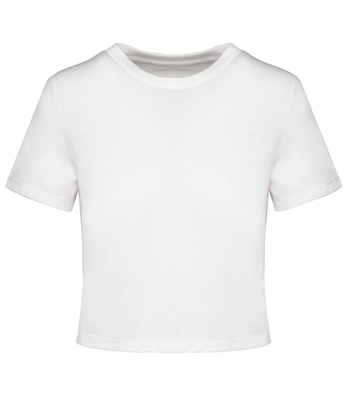 Proact Proact Ladies Triblend Crop Top in White