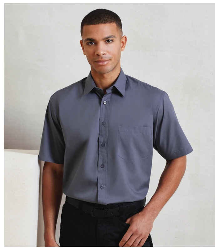 Premier Premier Short Sleeve Poplin Shirt in BUR
