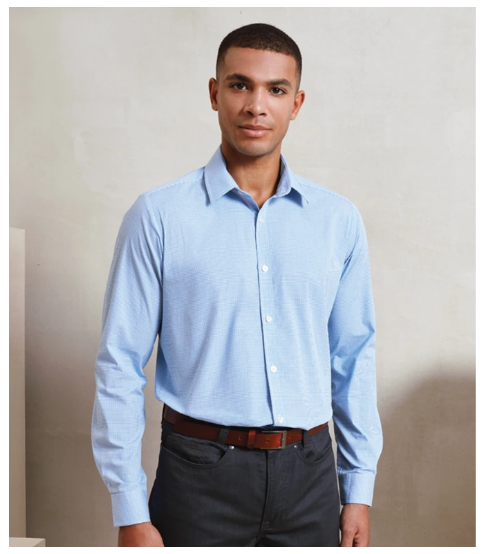 Premier Premier Gingham Long Sleeve Shirt in BK/WH