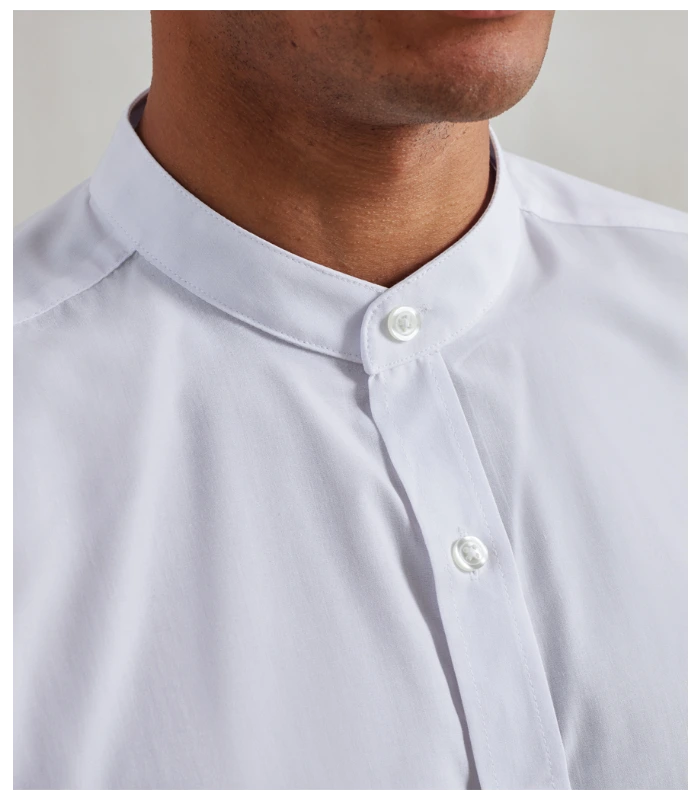 Premier Premier Long Sleeve Grandad Shirt in BLK