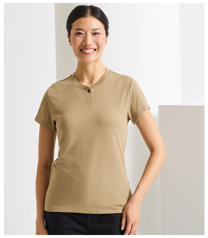 Premier Premier Ladies Cotton Rich Comis T-Shirt in KHA