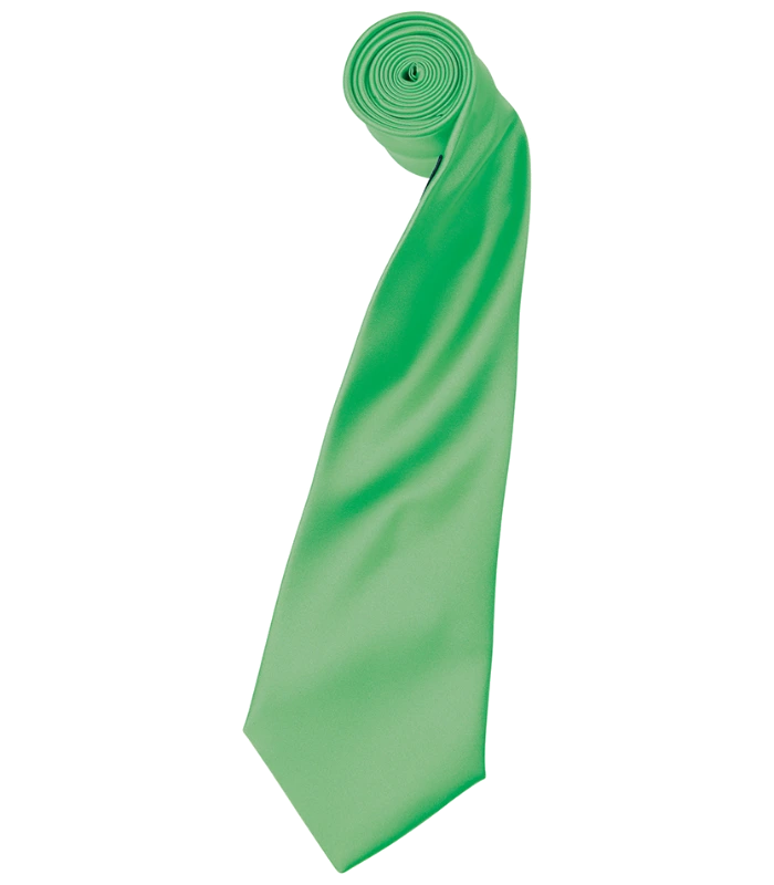 Premier Premier 'Colours' Satin Tie in Apple Green