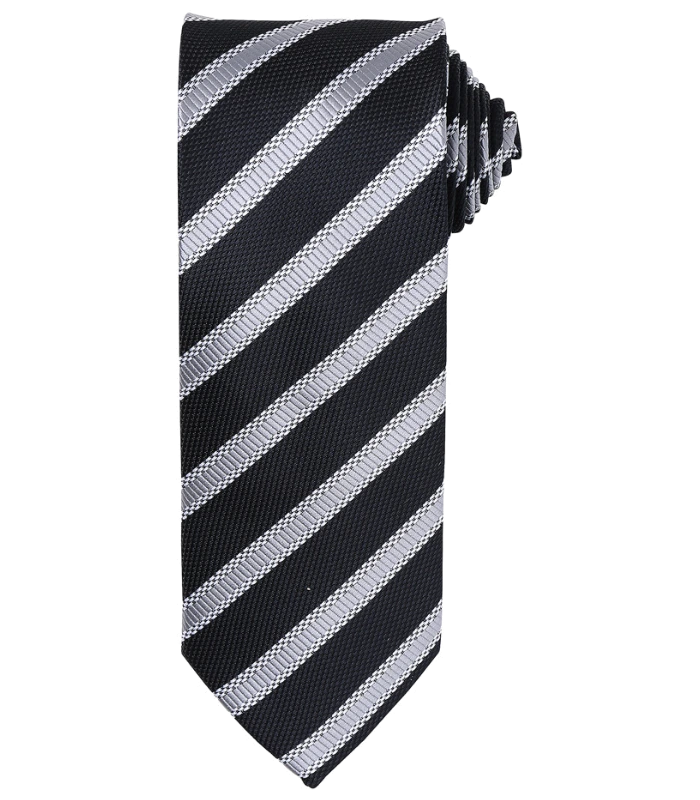 Premier Premier Waffle Stripe Tie in BK/DG