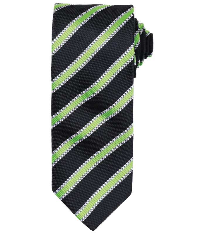 Premier Premier Waffle Stripe Tie in BK/LM