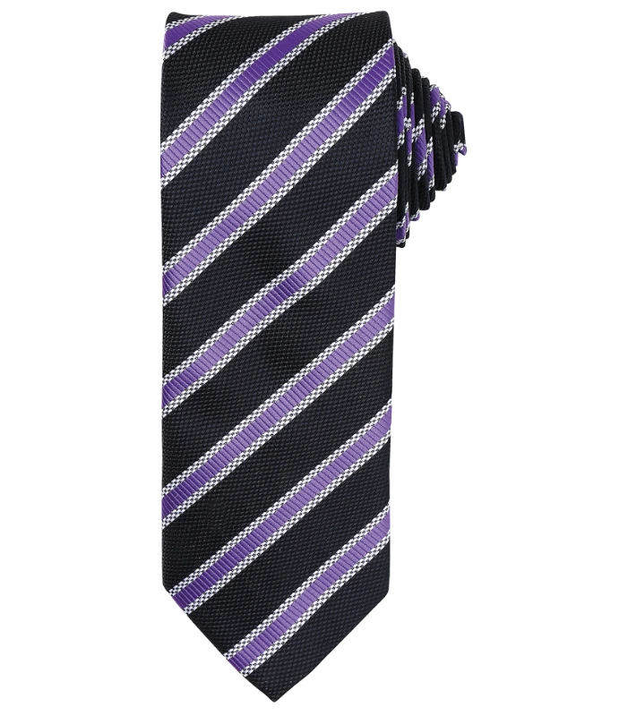 Premier Premier Waffle Stripe Tie in BK/RV