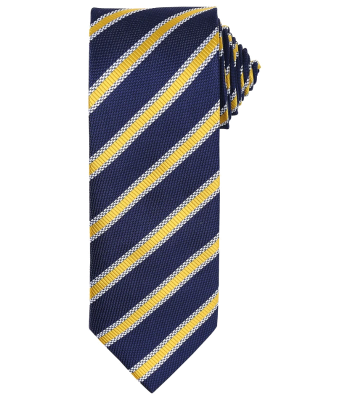 Premier Premier Waffle Stripe Tie in NV/GO