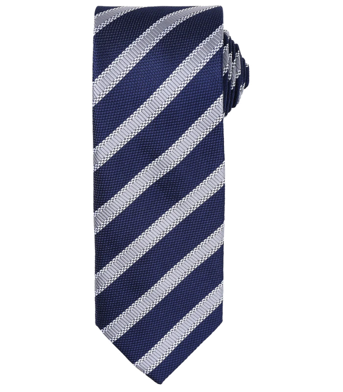 Premier Premier Waffle Stripe Tie in NV/SI