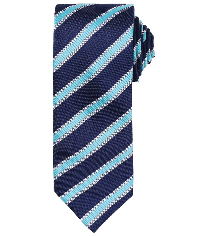 Premier Premier Waffle Stripe Tie in NV/TU