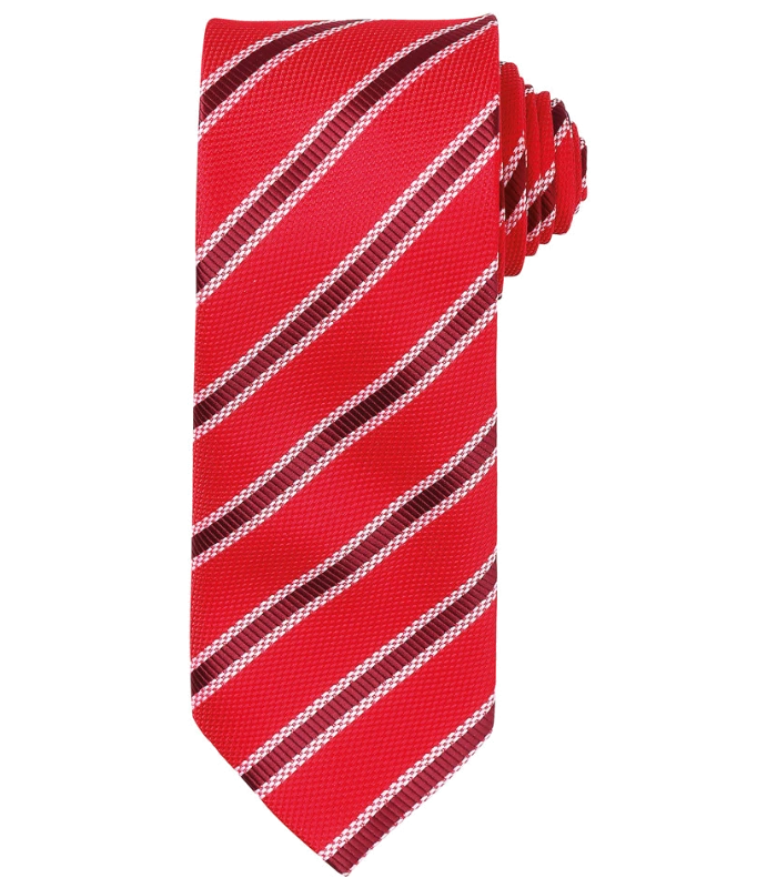 Premier Premier Waffle Stripe Tie in RE/BU