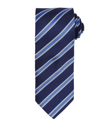 Premier Premier Waffle Stripe Tie in BK/LM
