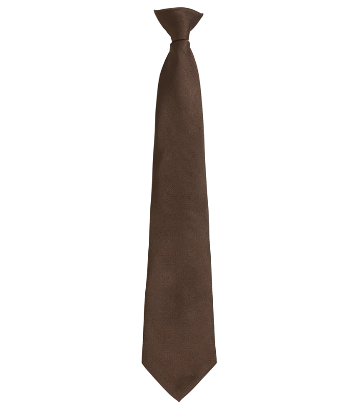 Premier Premier 'Colours' Fashion Clip Tie in BRN