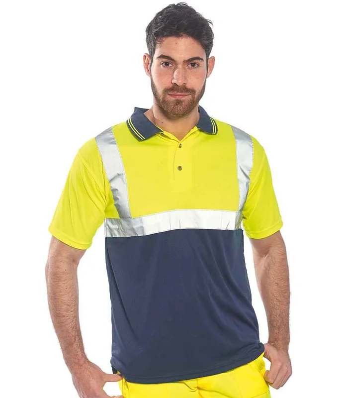 Portwest Portwest Hi-Vis Two Tone Polo Shirt in YL/NV