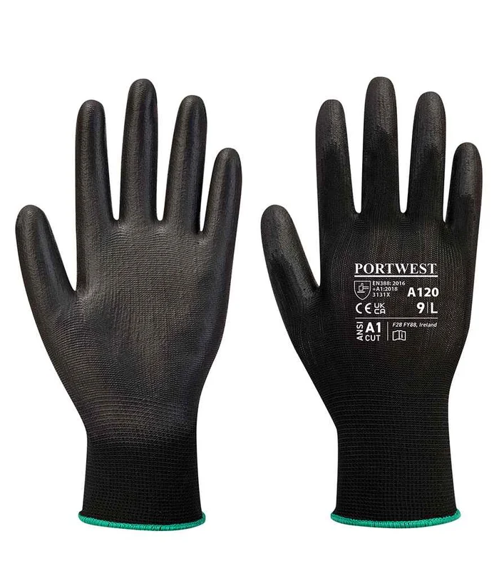 Portwest Portwest PU Palm Gloves in BLK
