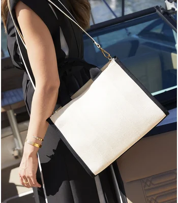Quadra Quadra Puerto Medium Tote Bag in NT/BK