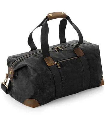 Quadra Quadra Heritage Waxed Canvas Holdall in BLK