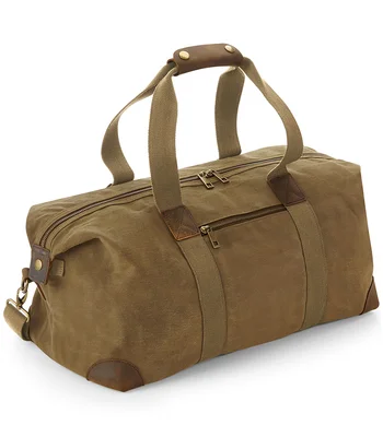 Quadra Quadra Heritage Waxed Canvas Holdall in DSN