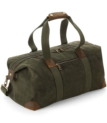 Quadra Quadra Heritage Waxed Canvas Holdall in BLK