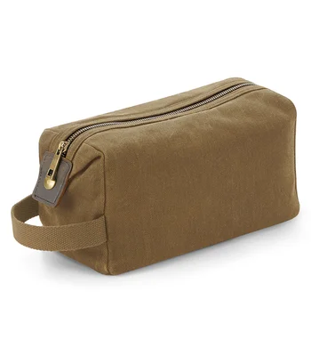 Quadra Quadra Heritage Waxed Canvas Wash Bag in DSN