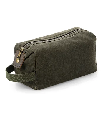 Quadra Quadra Heritage Waxed Canvas Wash Bag in DSN