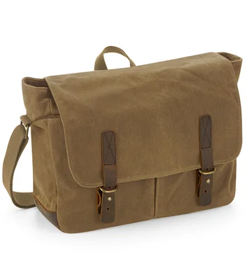 Quadra Quadra Heritage Waxed Canvas Messenger in DSN