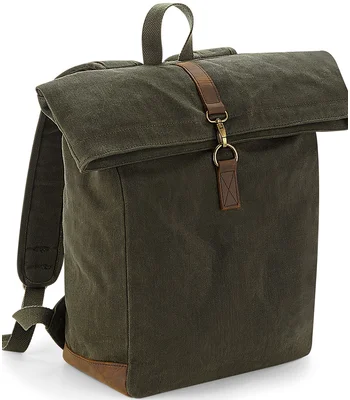 Quadra Quadra Heritage Waxed Canvas Backpack in BLK