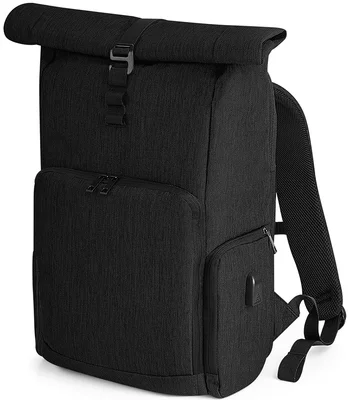 Quadra Quadra Q-Tech Charge Roll-Top Backpack in BLK