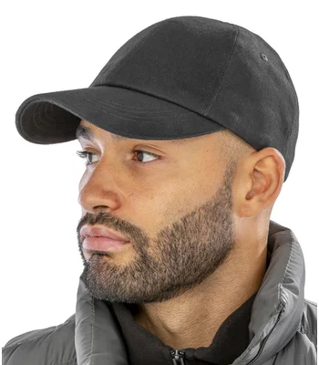 Result Headwear Result Low Profile Heavy Brushed Cotton Cap in BLK