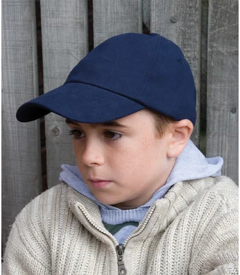 Result Headwear Result Kids Low Profile Heavy Brushed Cotton Cap in NAV
