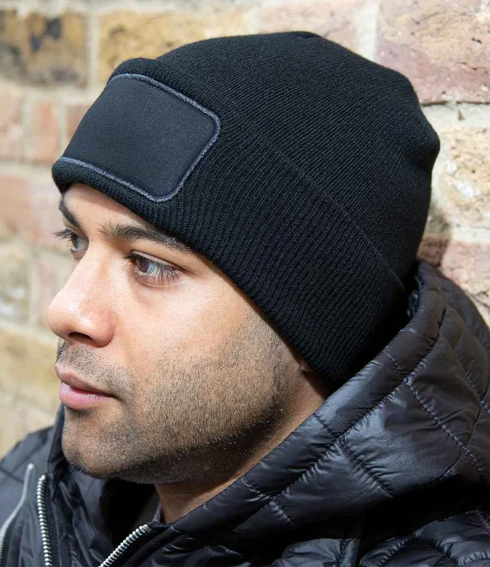 Result Winter Essentials Result Core Double Knit Printers Beanie in BLK