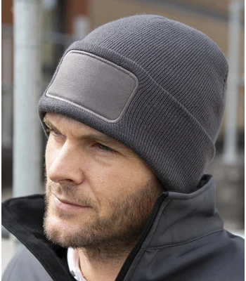 Result Winter Essentials Result Core Double Knit Printers Beanie in GRE