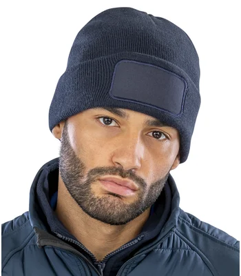 Result Winter Essentials Result Core Double Knit Printers Beanie in NAV