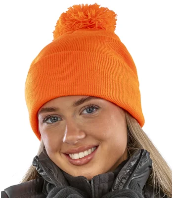 Result Winter Essentials Result Core Pom Pom Beanie in FLO