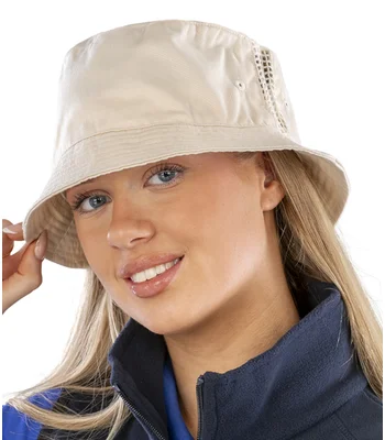Result Headwear Result Deluxe Washed Cotton Bucket Hat in NAT