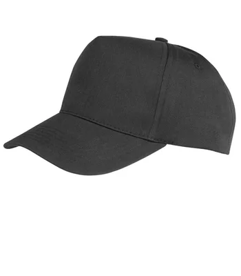 Result Headwear Result Boston 5 Panel Printers Cap in BLK